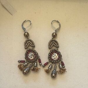 Bohemian Gold and Silver Dangle Earrings